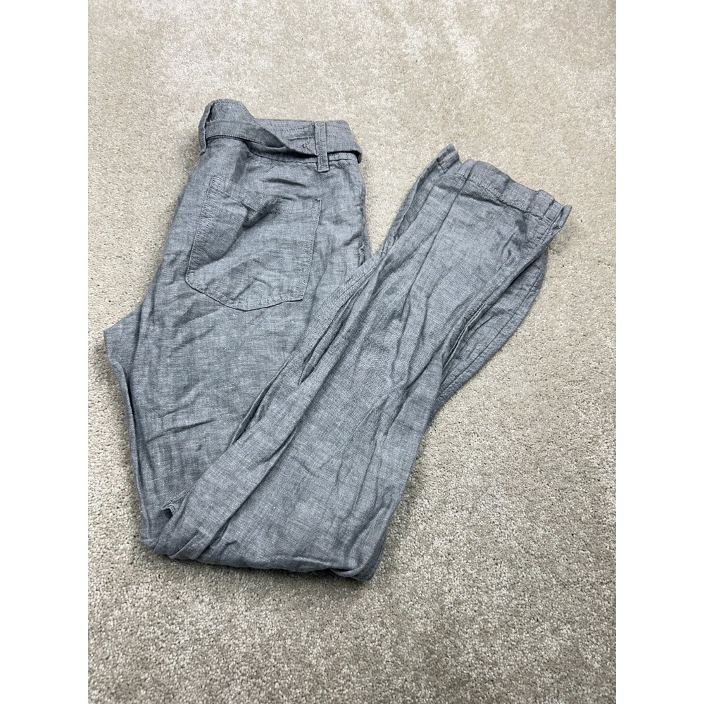 BANANA REPUBLIC Pants Women's Gray Size 4 Linen Blend Drawstring Pockets
